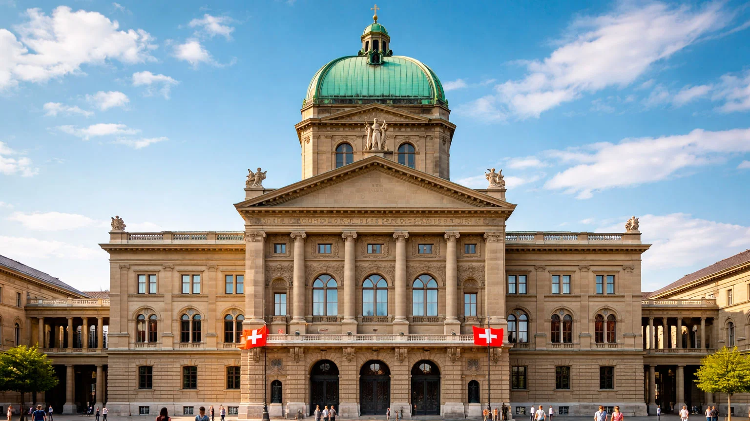 Schweizer Bundeshaus in Bern als Symbol der Geldspielregulierung